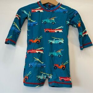 Hatley Rashguard 9-12M Long Sleeve Shorts Snaps Swim Suit Unisex beach‎ cars